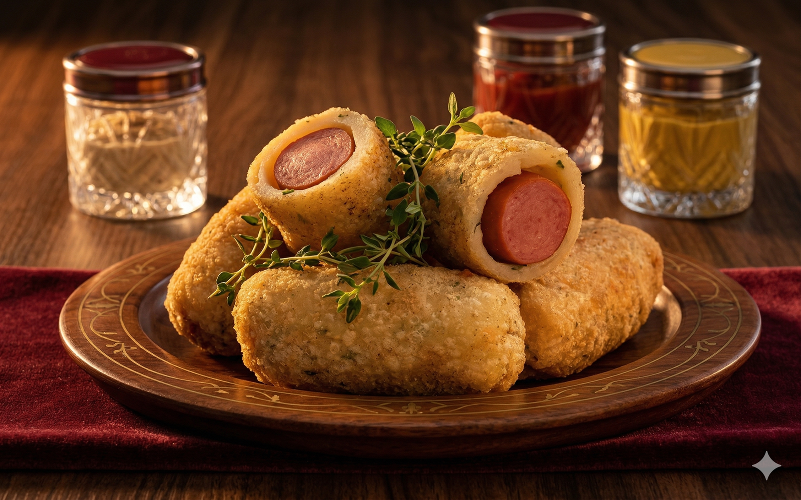 100 Enroladinhos de salsicha